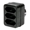 Benson Stopcontact Splitter - Triple - 3 Platte Stekkers - Zwart