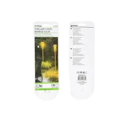 Benson Tuinfakkel - Solar - Led Tuinlamp - Bamboe - 78 Cm - Bruin