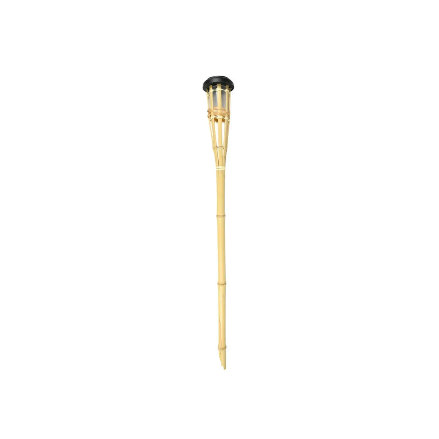 Benson Tuinfakkel - Solar - Led Tuinlamp - Bamboe - 78 Cm - Bruin