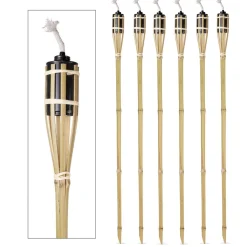 Benson Tuinfakkels - 6x - Olie - Bamboe - Navulbaar - 120 Cm