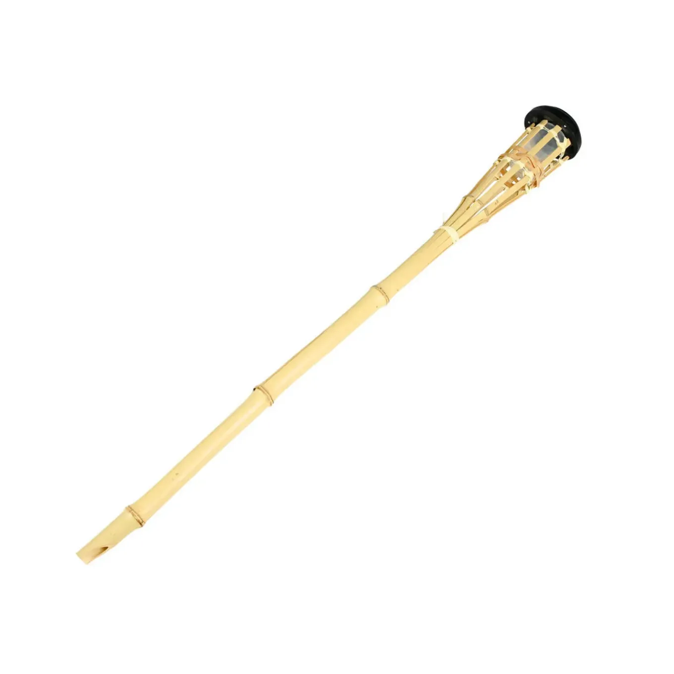 Benson Tuinfakkel - 6x - Solar - Led Tuinlamp - Bamboe - 78 Cm