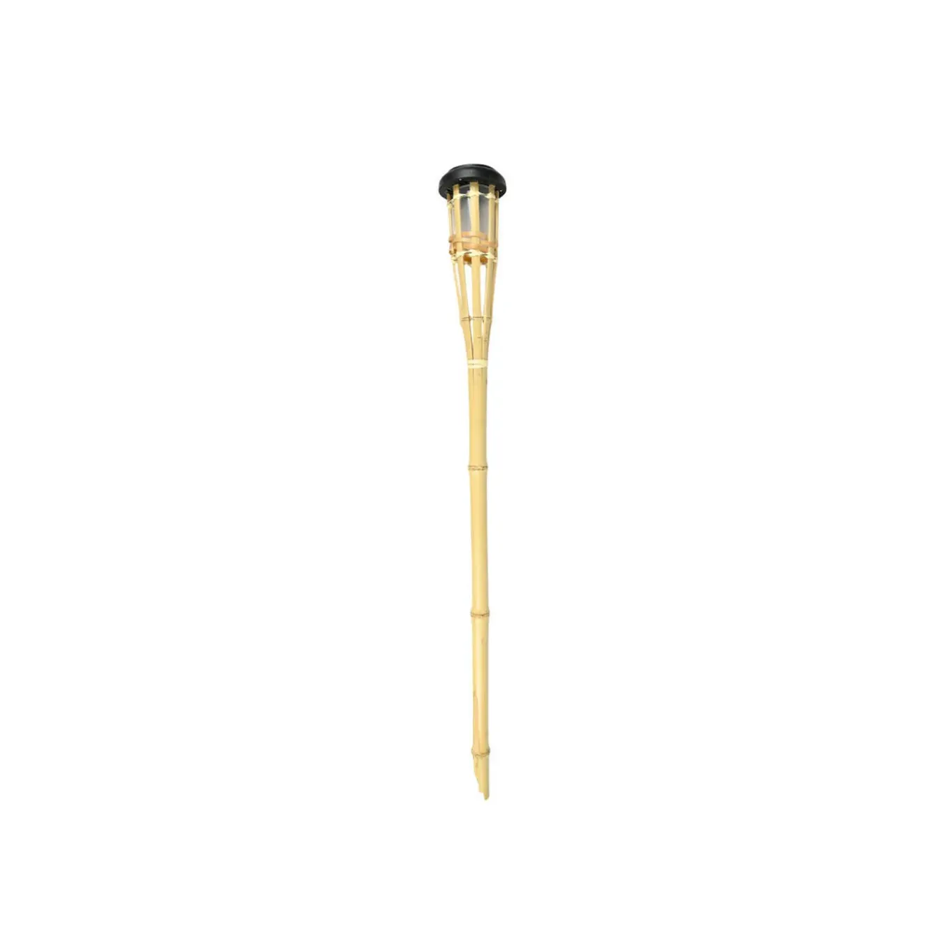 Benson Tuinfakkel - 6x - Solar - Led Tuinlamp - Bamboe - 78 Cm