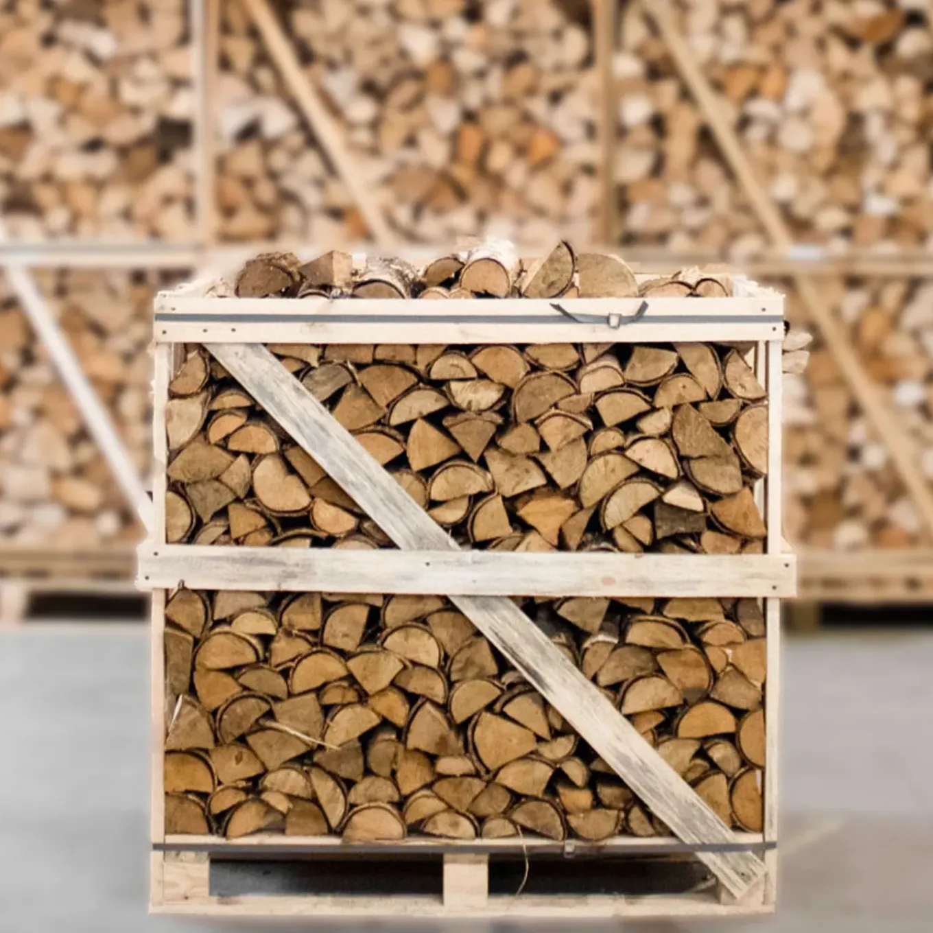Berkenhout - Halve Pallet Ovengedroogd Gekloofd Berken Haardhout 25cm