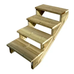 Vinuovo Berlin Houten Buitentrap - 4 Open Treden 71 Cm Hoog - 80 Cm Breed