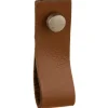 Bertomani Meubelknop - Leer lichtbruin - 20x60mm - Set van 2