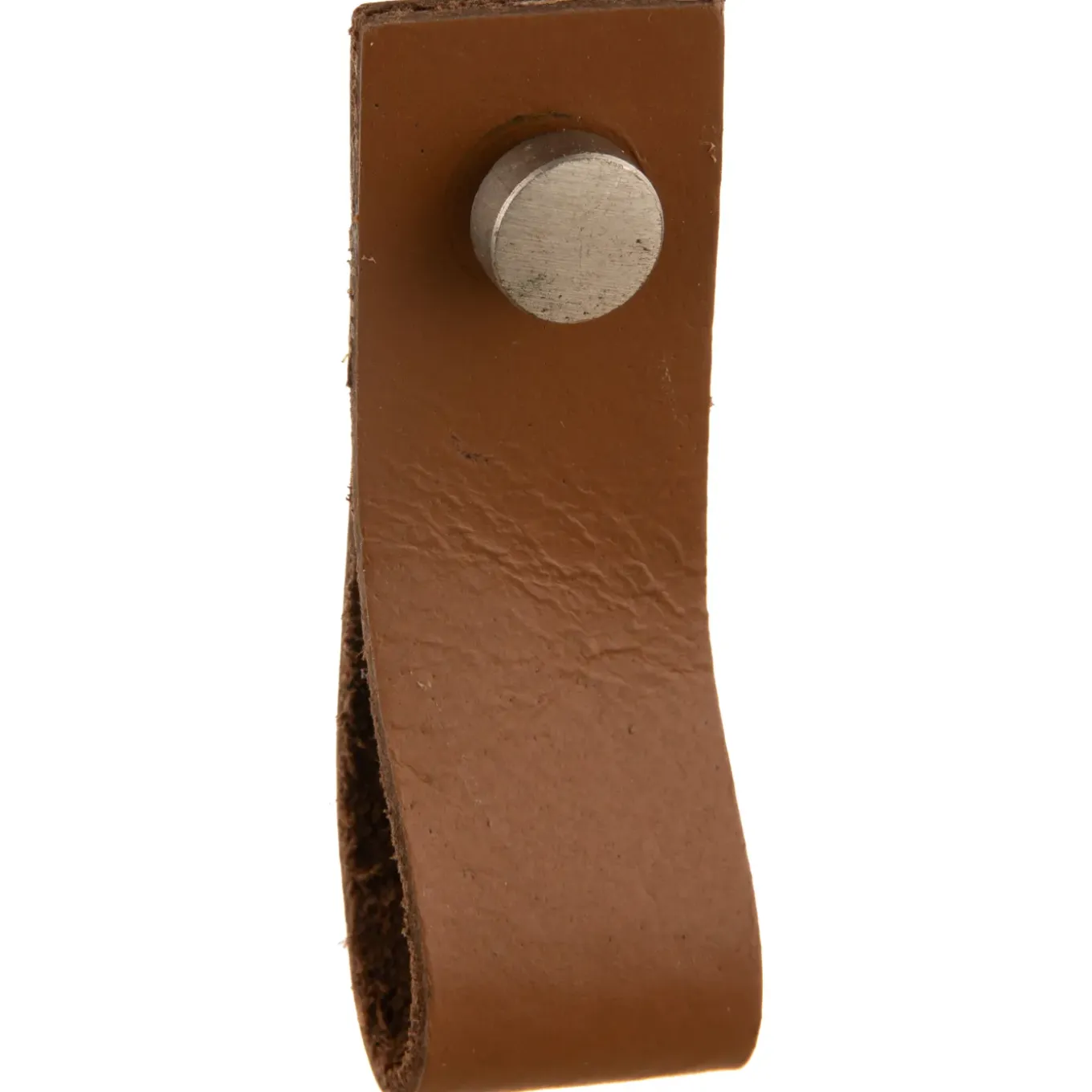 Bertomani Meubelknop - Leer lichtbruin - 20x60mm - Set van 2
