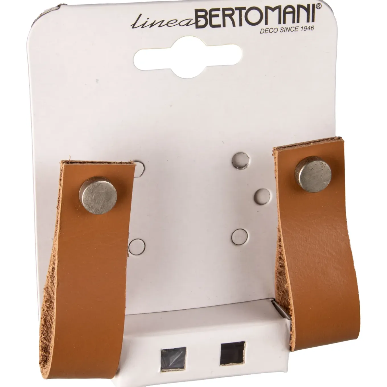 Bertomani Meubelknop - Leer lichtbruin - 20x60mm - Set van 2
