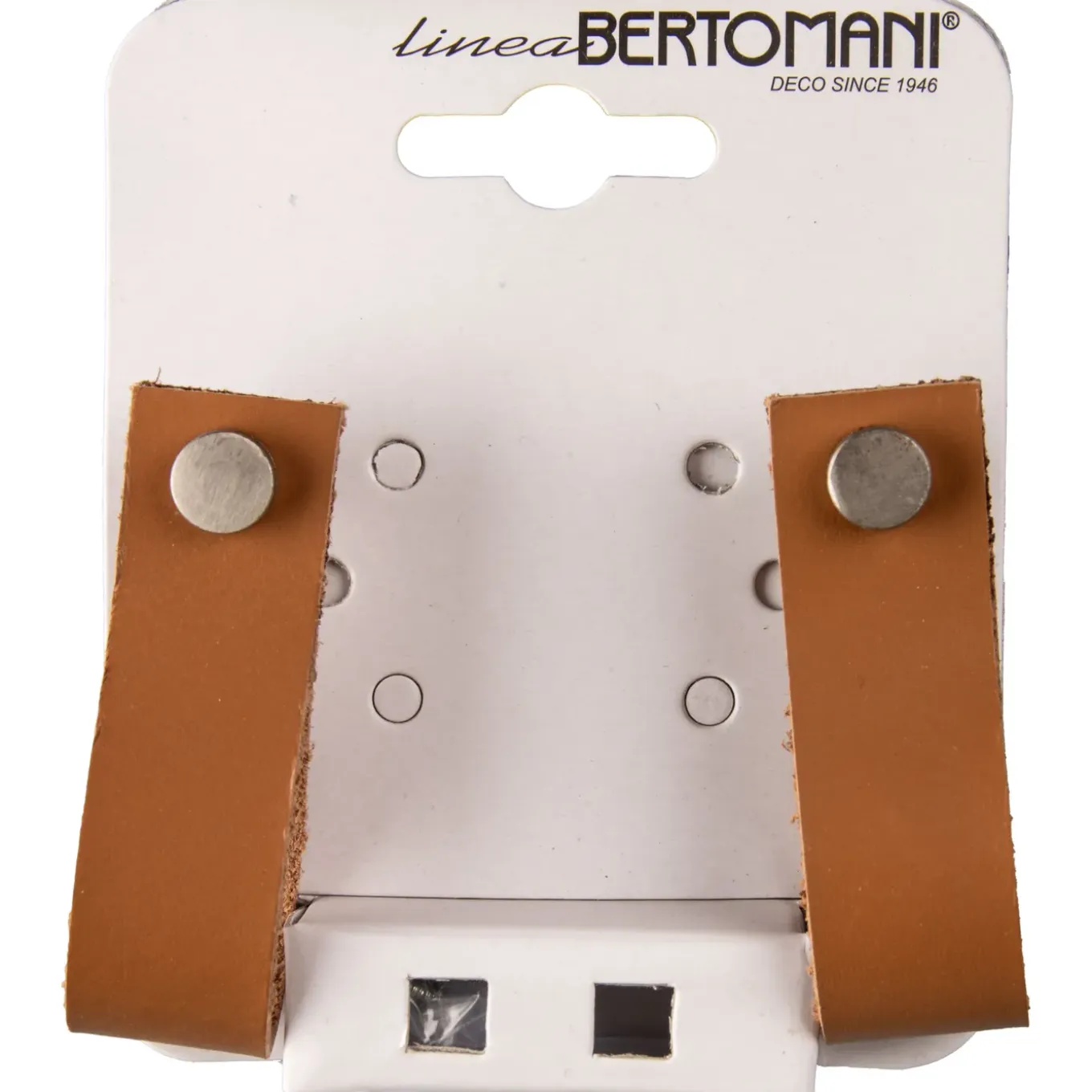 Bertomani Meubelknop - Leer lichtbruin - 20x60mm - Set van 2