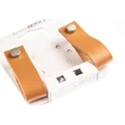 Bertomani Meubelknop - Leer lichtbruin - 20x60mm - Set van 2