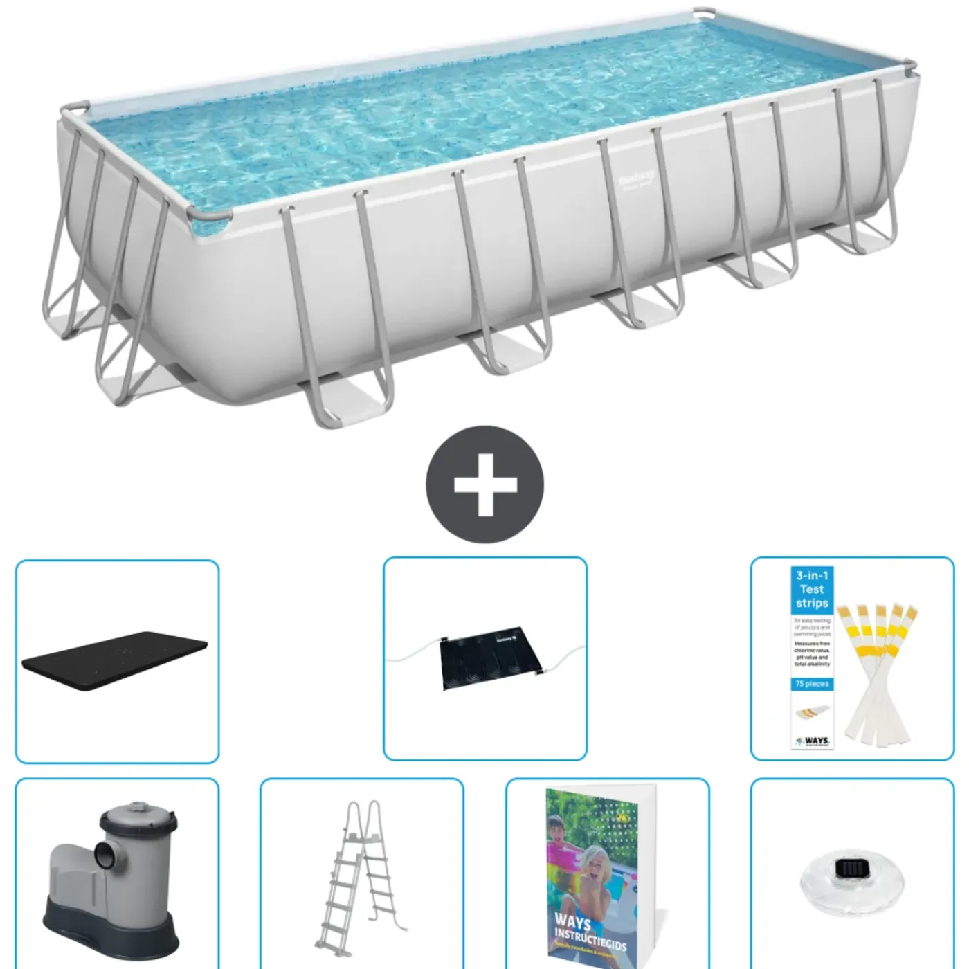 Bestway Power Steel Rechthoekig - 640x274x132 Cm - 8-delig S598