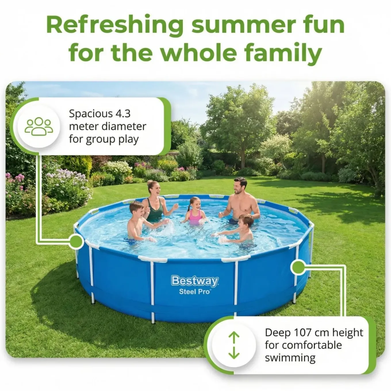 Bestway Bestway Steel Pro Max Rond - 427x122 Cm - 8-delig S566