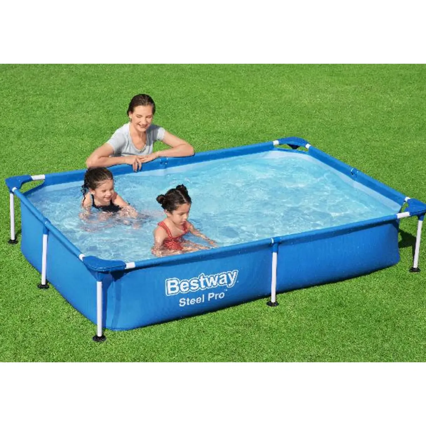 Bestway opzetzwembad Steel Pro rechthoek 221x150x43cm