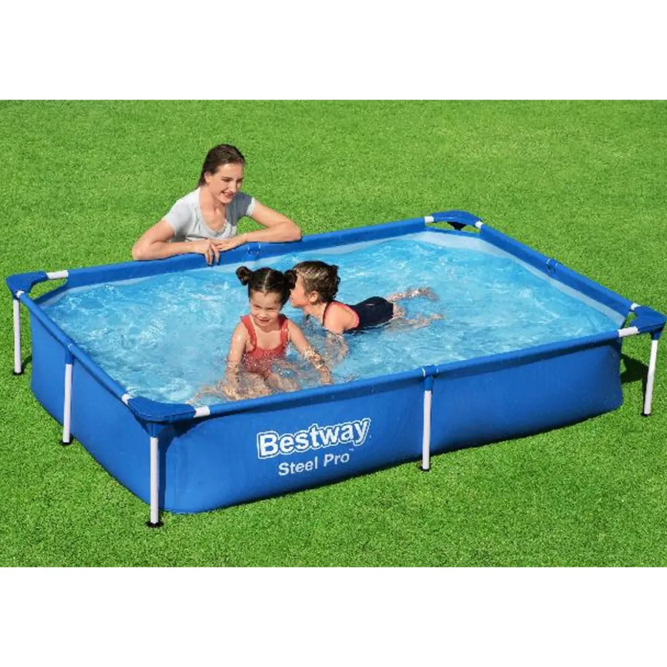 Bestway opzetzwembad Steel Pro rechthoek 221x150x43cm