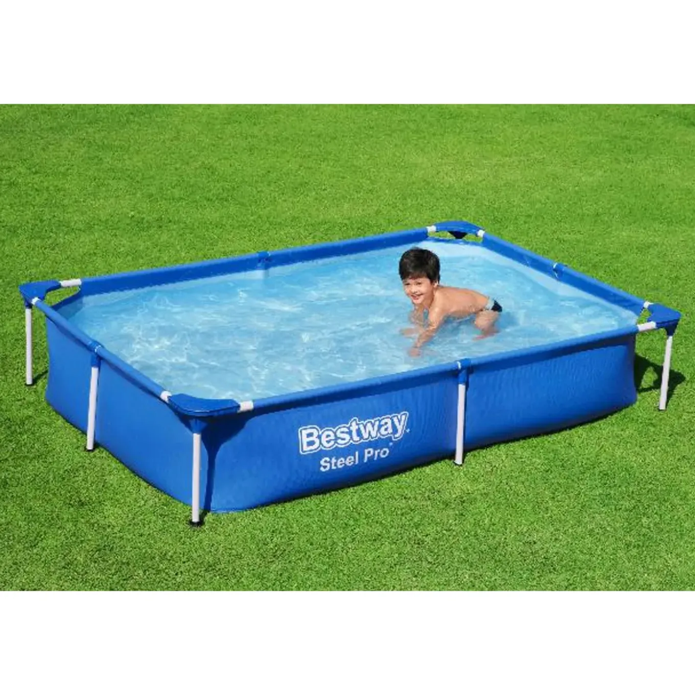 Bestway opzetzwembad Steel Pro rechthoek 221x150x43cm