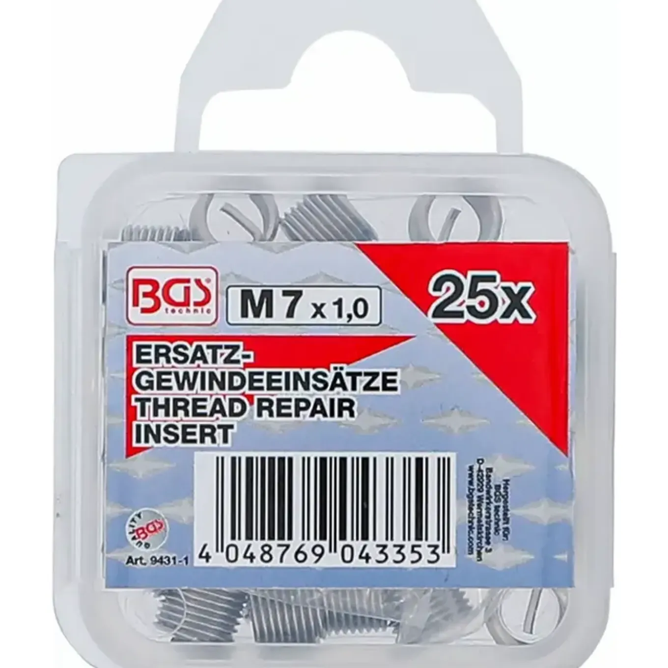 Bgs Reserve Draadbussen - M7 X 1,0 Mm - 25 Delig