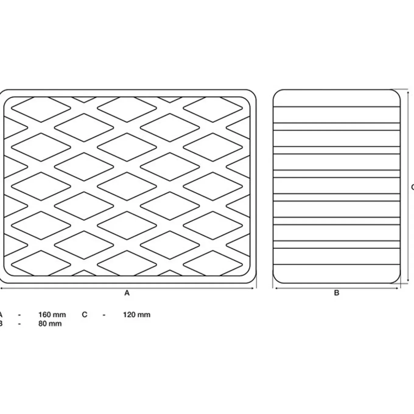 Bgs Rubberen Pad Voor Hefplatforms 160 X 120 X 80 Mm