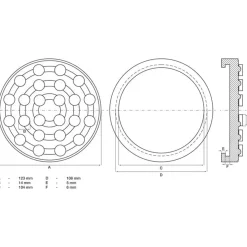 BGS technic Bgs Rubberschijf Voor Hefplatforms Diam. 123 Mm