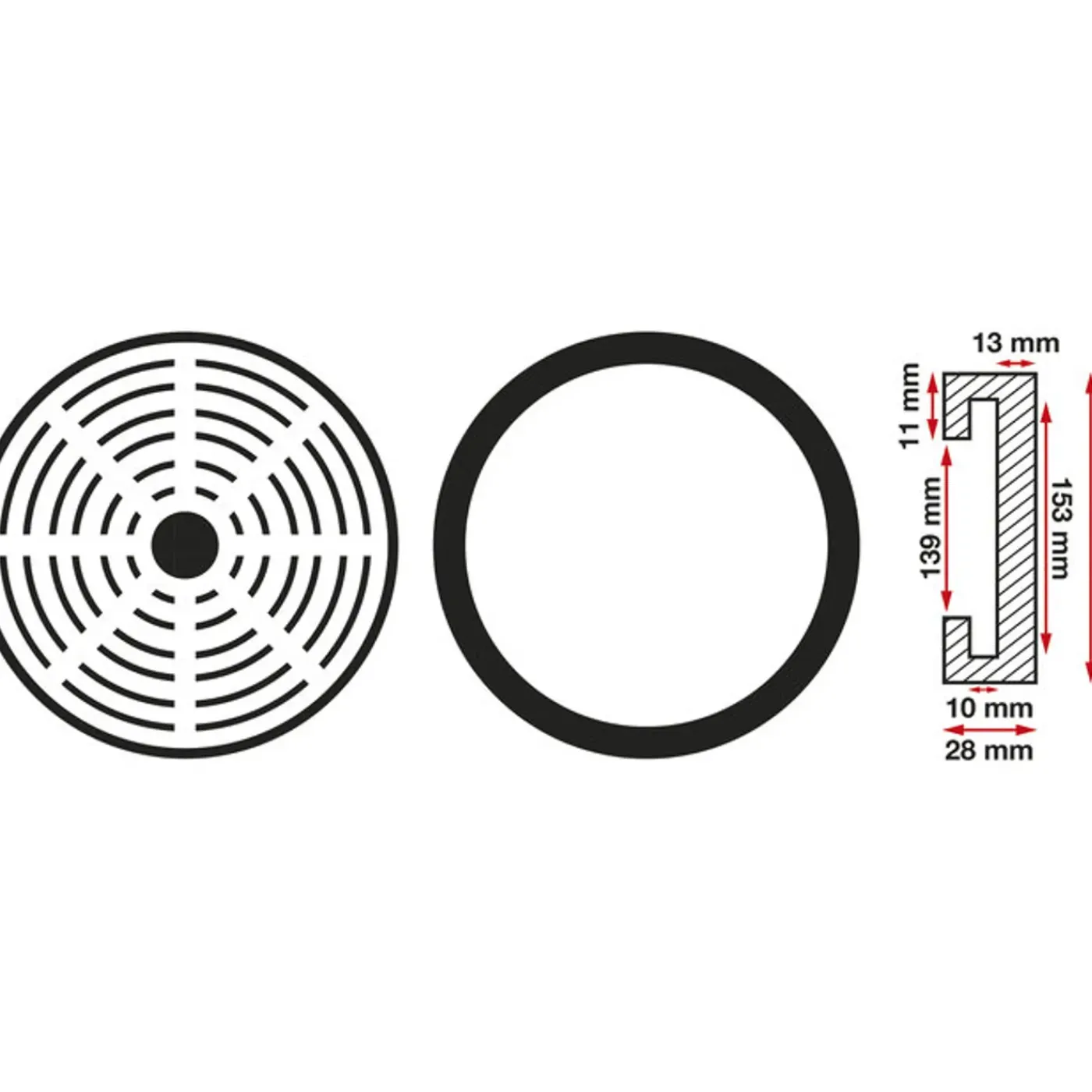 BGS technic Bgs Rubberschijf Voor Hefplatforms Diam. 160 Mm