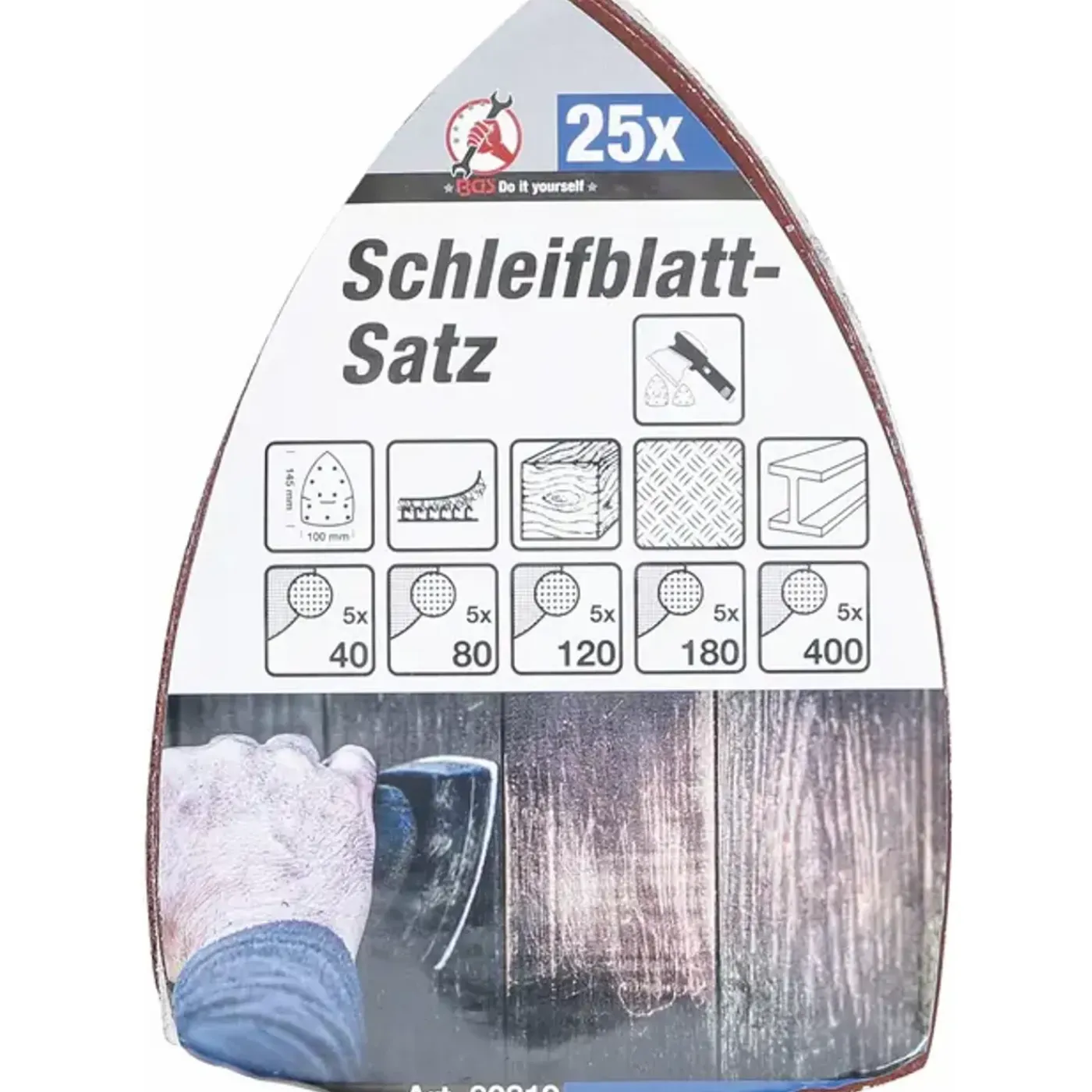 BGS Do it yourself Bgs Schuurbladenset - 145 X 100 Mm - K 40 T/m 400 - 25 Delig