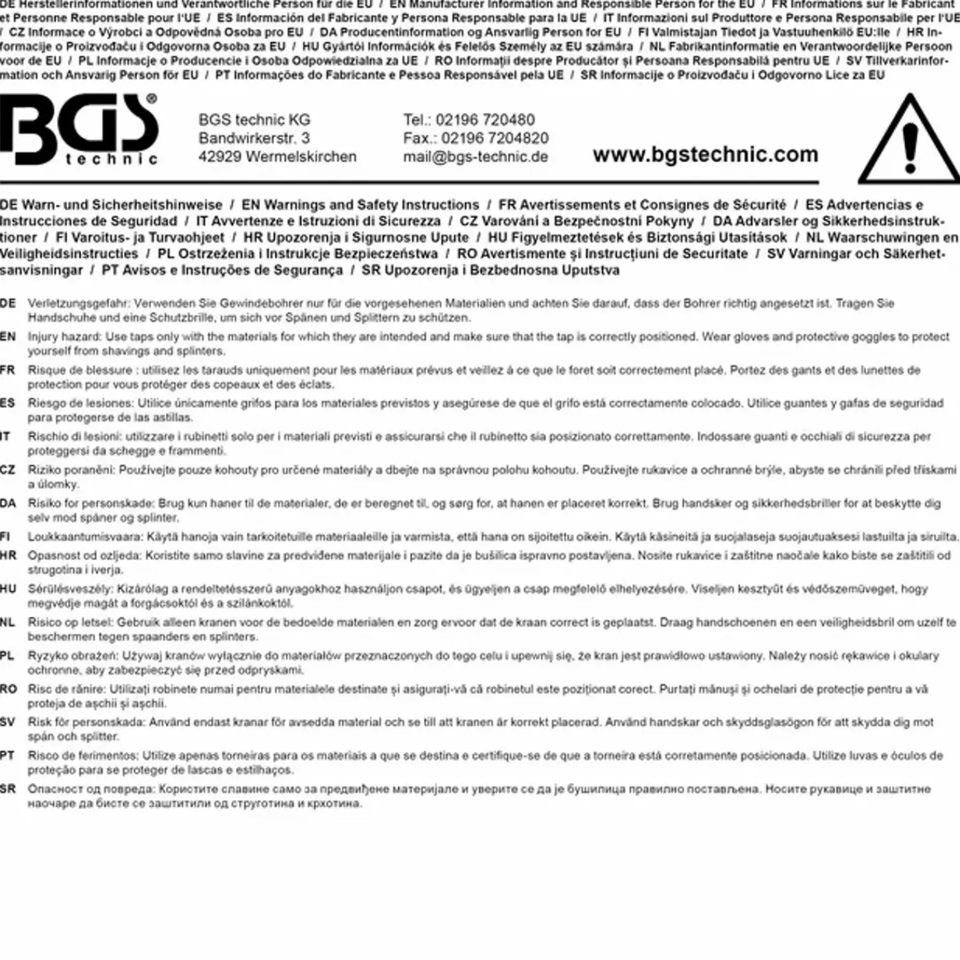 BGS technic Bgs Sti Eentraps Draadsnijtap - Hss-g - M11 X 1,5 Mm