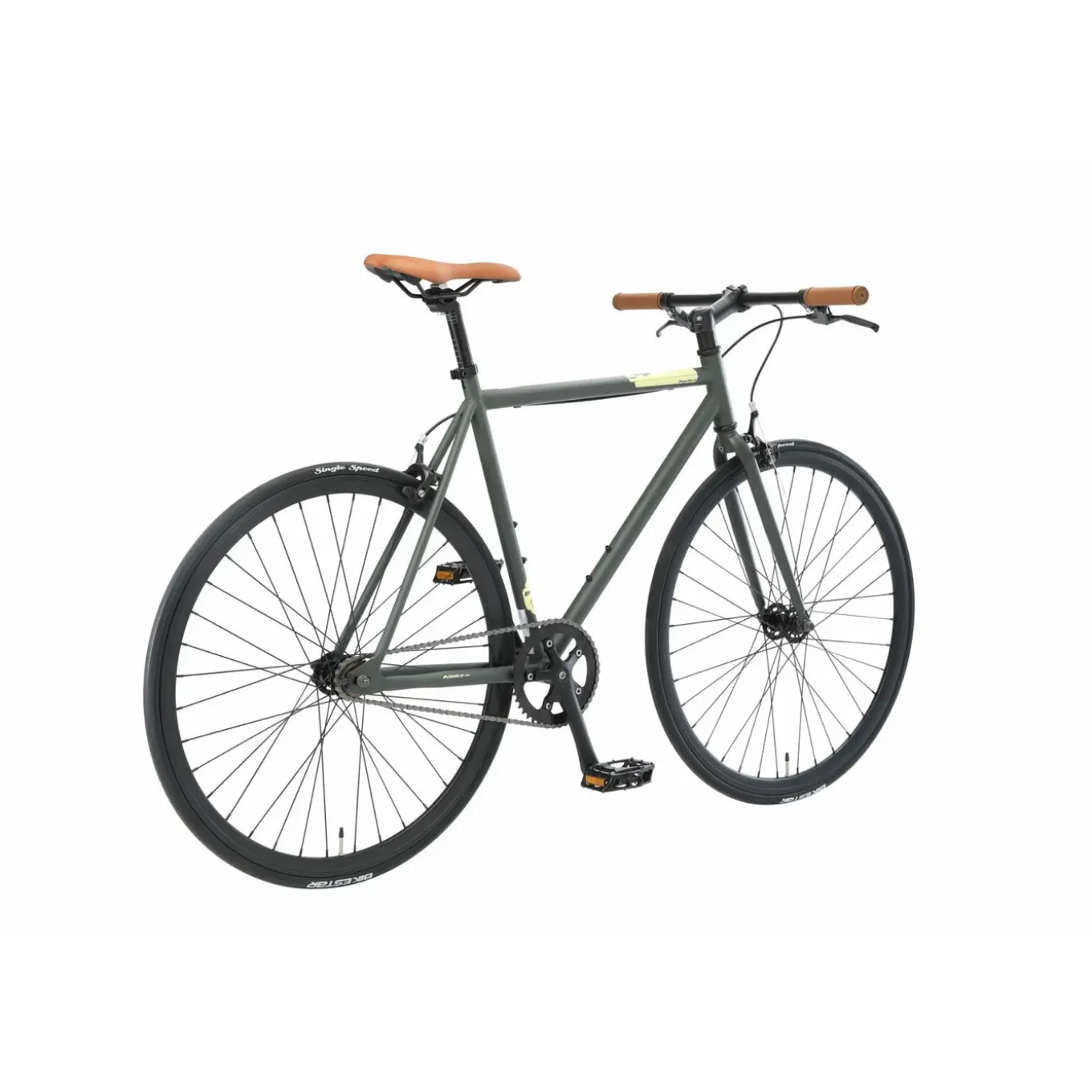 Bikestar Singlespeed 28 Inch Retro Wielrenfiets, Antraciet / Beige