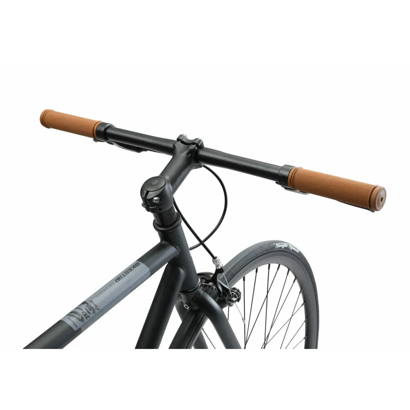 Bikestar Singlespeed 28 Inch Retro Wielrenfiets, Zwart / Grijs