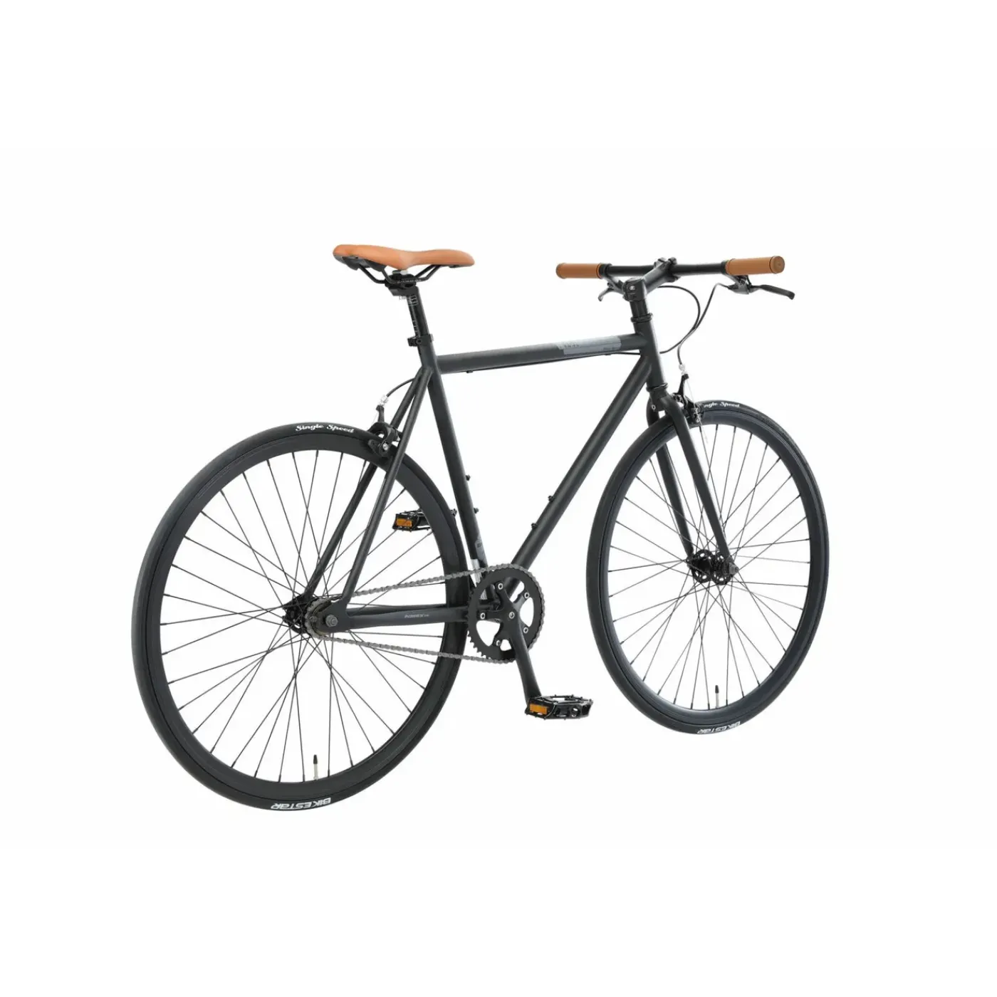 Bikestar Singlespeed 28 Inch Retro Wielrenfiets, Zwart / Grijs