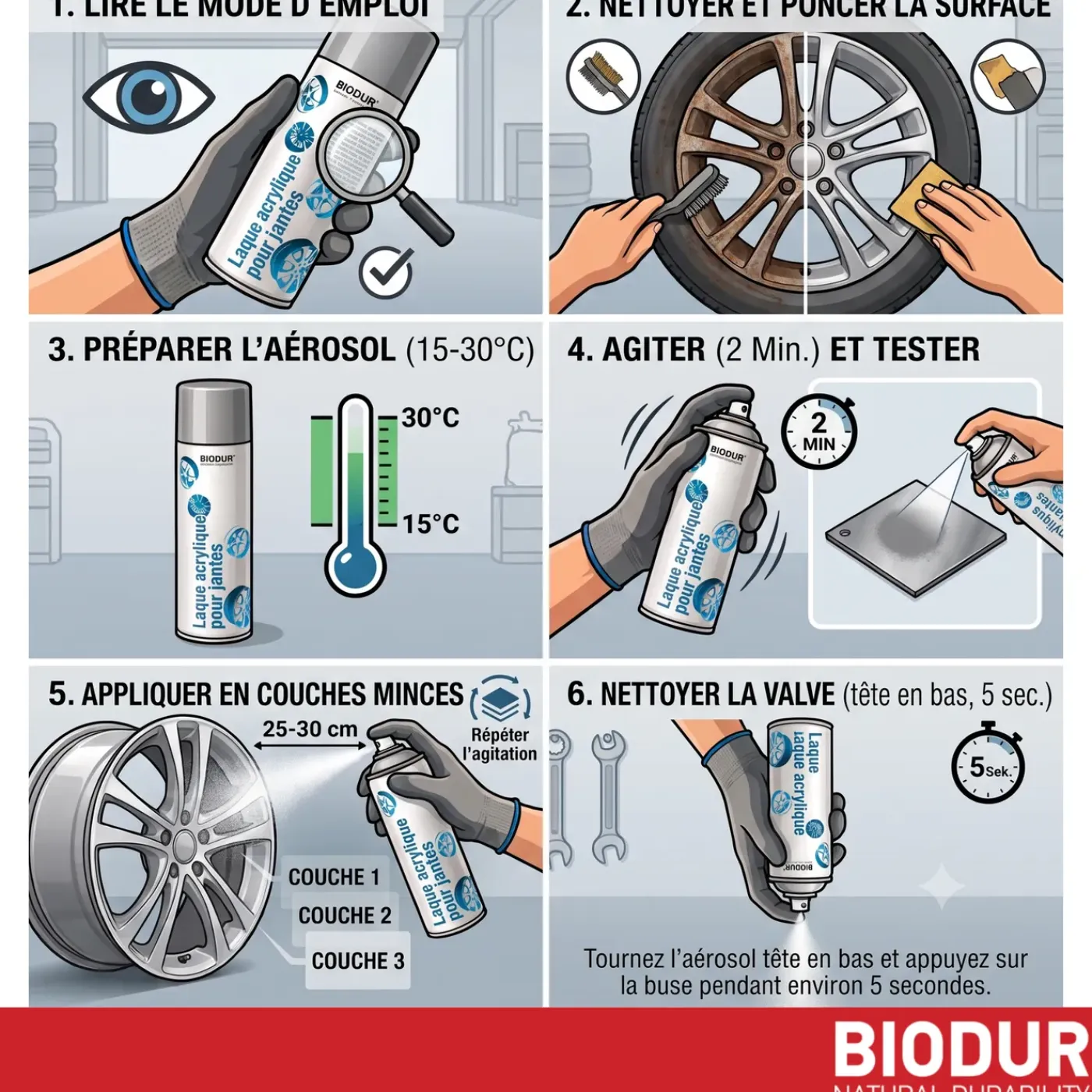 BIODUR Velgenlak Metallic Zilver Acryl Spuitbus 500ml - Slijtvast & Weersbestendig