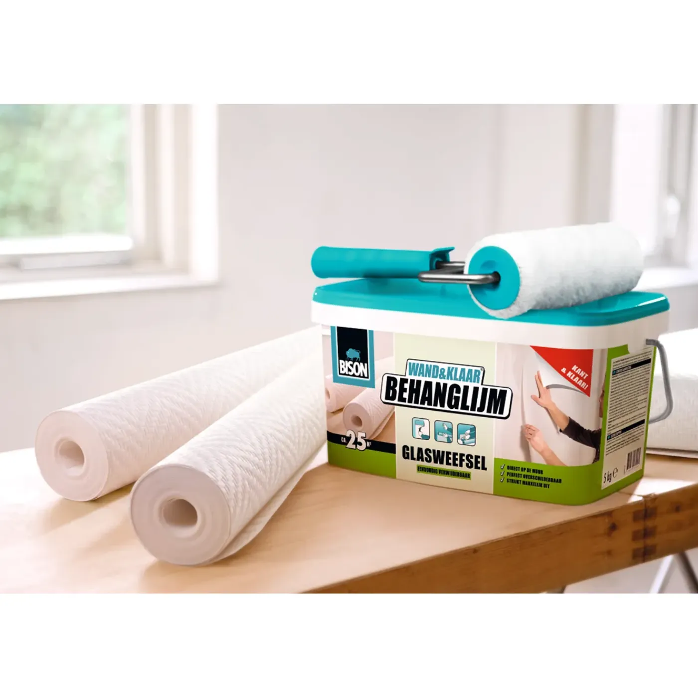 Bison Wand&Klaar Behanglijm Glasweefsel - Wit - 10kg
