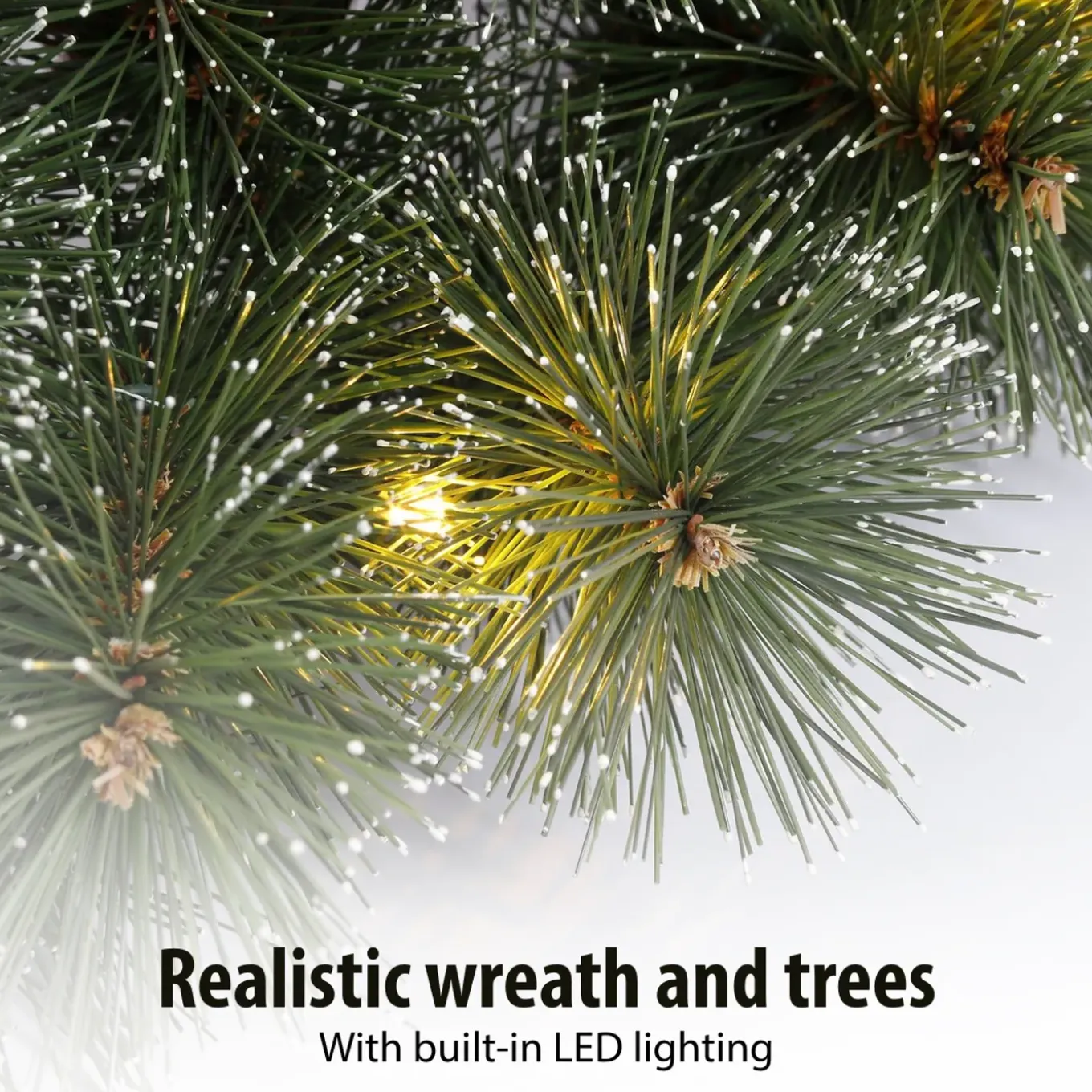 Black Box Trees Glendon 2 Kerstbomen En 1 Krans - Verlicht