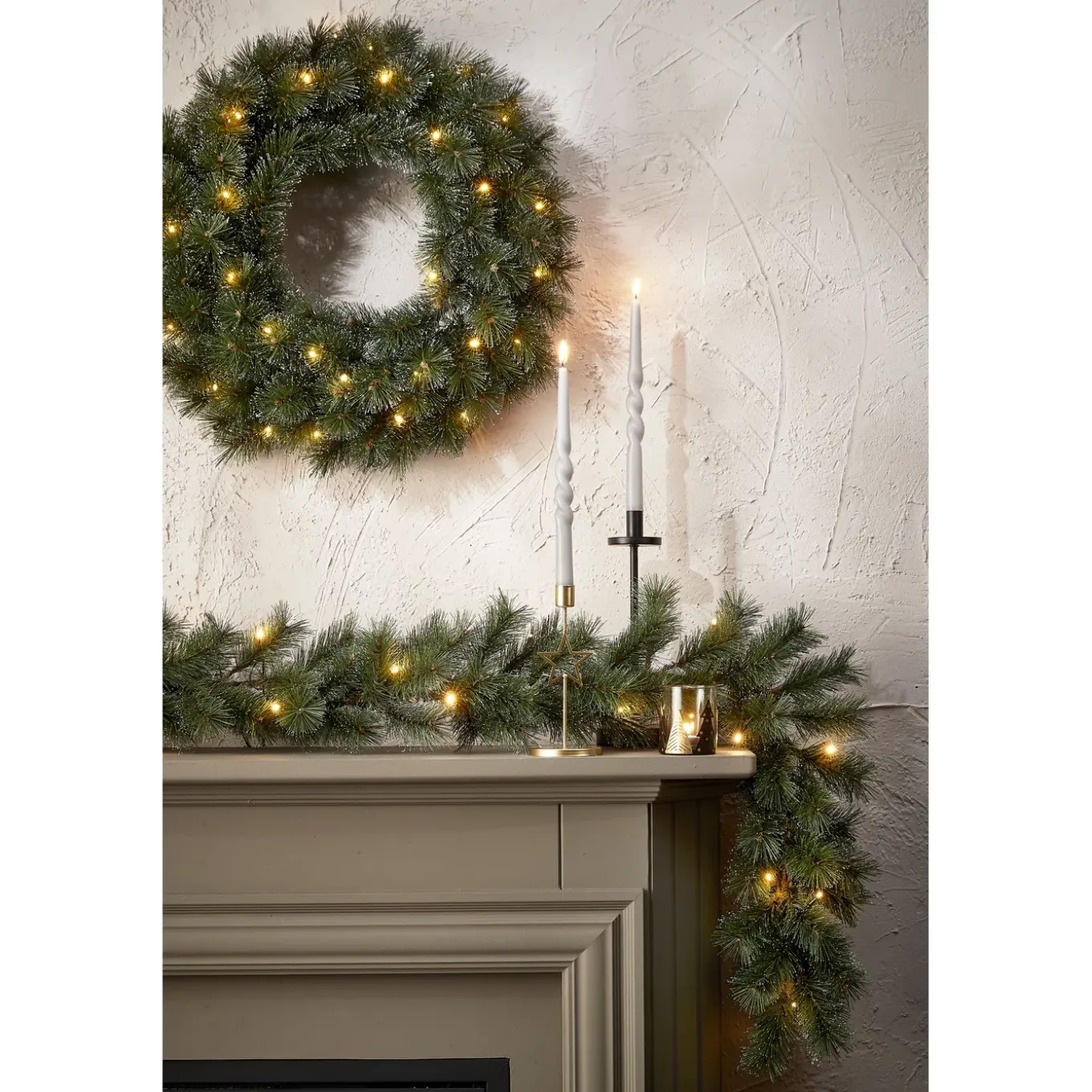 Black Box Trees Glendon Kerstkrans Met Led Verlichting D60cm