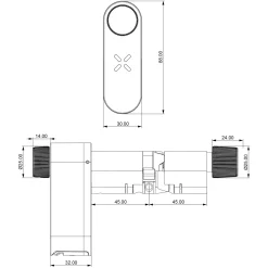 Black X Smart Lock 35/35mm - 45/45mm Messing