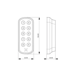 Black X Xpad Ovaal 100x42mm Wit