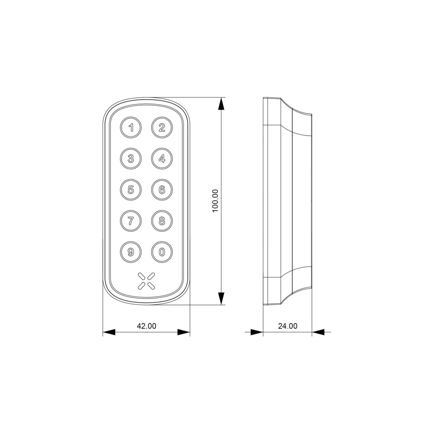 Black X Xpad Ovaal 100x42mm Wit