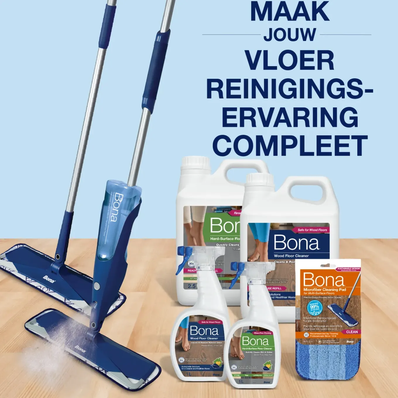 Bona Microfiber Cleaning Pad - Microvezel Reinigingspad - 42 CM - 3 Stuks