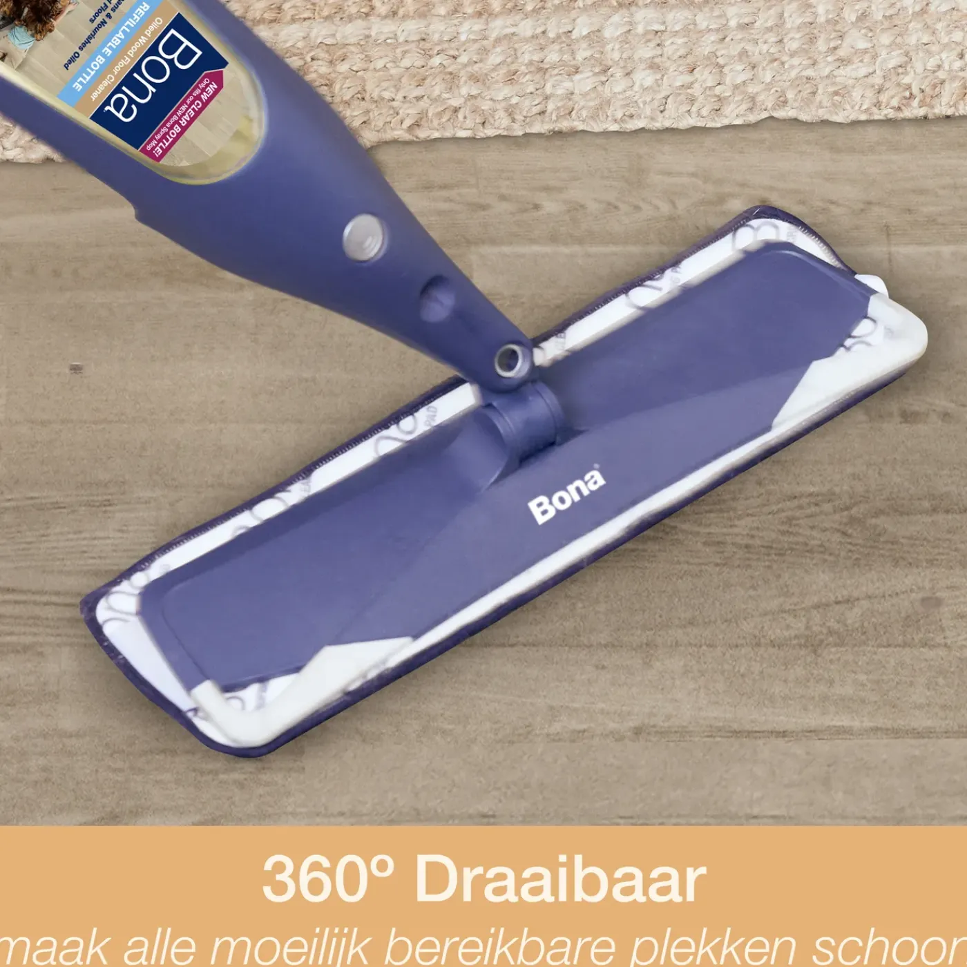 Bona Premium Spray Mop - Vloerwisser met Spray - Geoliede Houten Vloer Reiniger