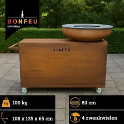 BonFeu Bonbiza Island Xl - Buitenkeuken Cortenstaal - 150x100x108 Cm - Incl. Plancha