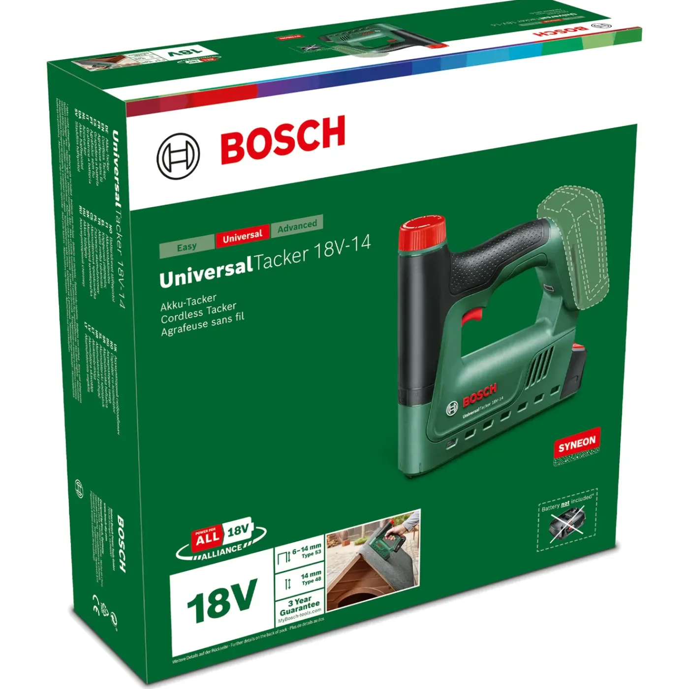 Bosch Accutacker UniversalTacker 18V-14 - Draadloos - Type 53 nietjes tot 14mm - 1000 nietjes
