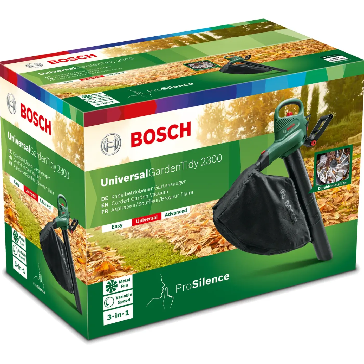 Bosch Elektrische Bladblazer- zuiger en versnipperaar UniversalGardenTidy- 3000W