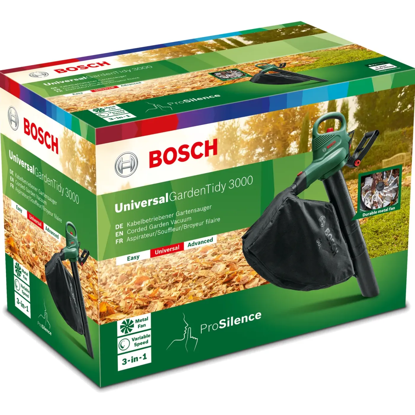 Bosch Elektrische Bladblazer- zuiger en versnipperaar UniversalGardenTidy- 3000W