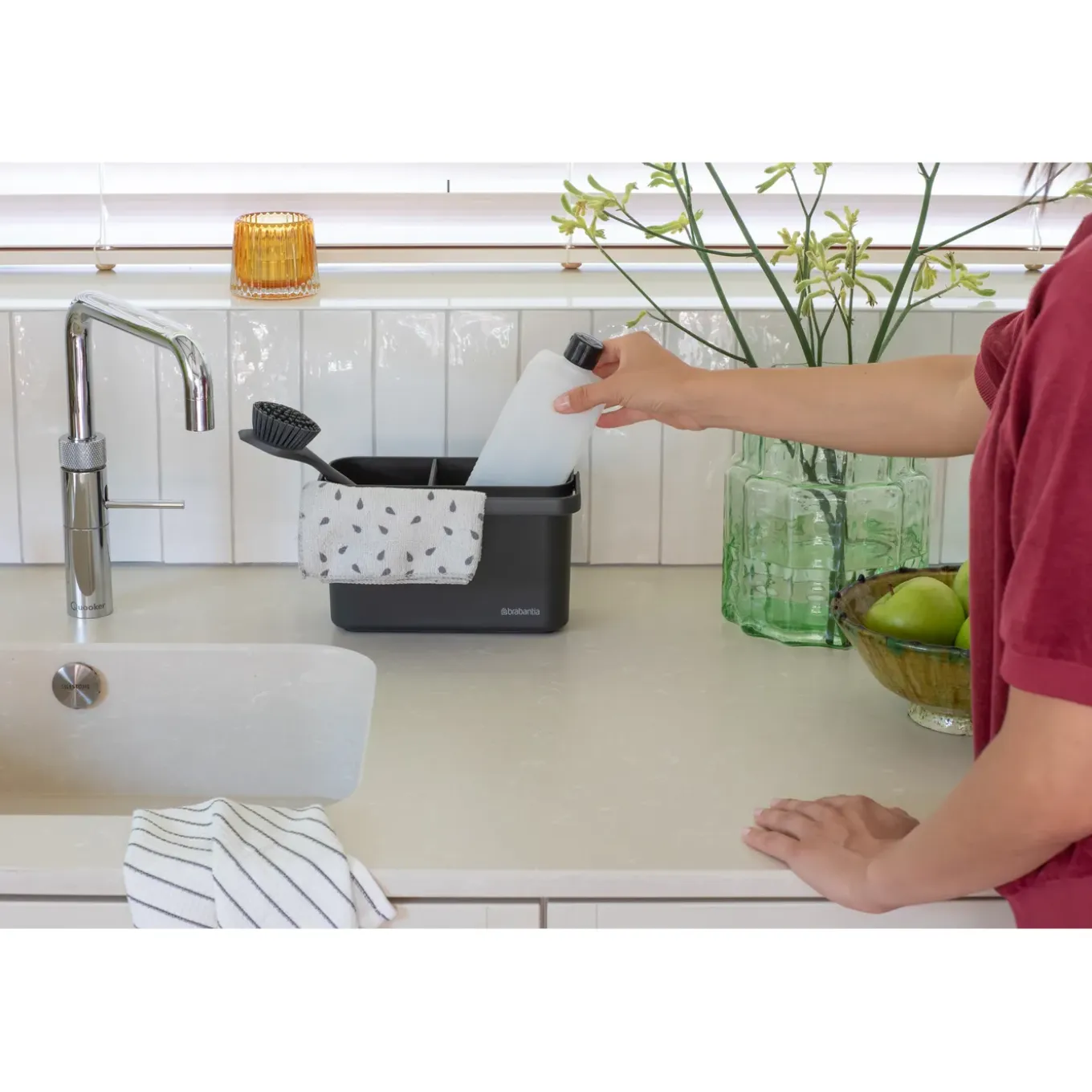 Brabantia - Aanrecht Organizer Met Vaatdoekhouder - Dark Grey