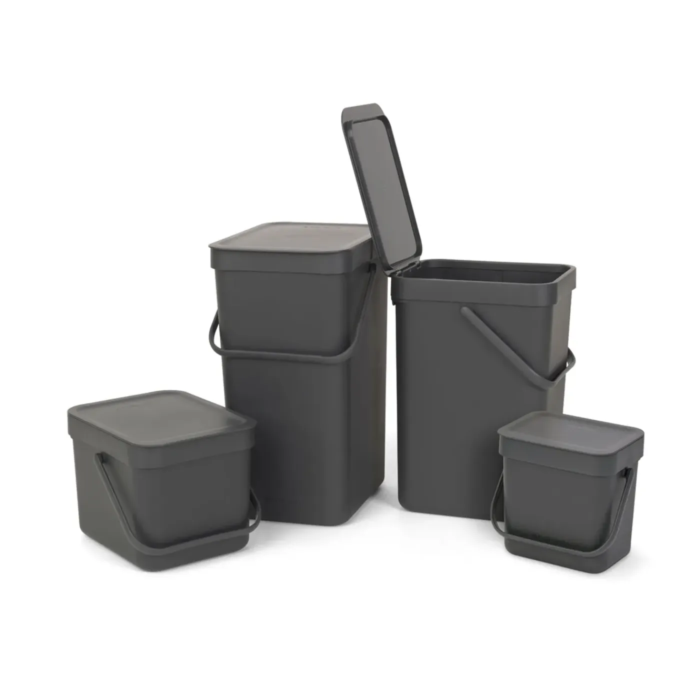 Brabantia Afvalbak Sort & Go - Kunststof - Donkergrijs - 20x24.9x35.1cm - 12L