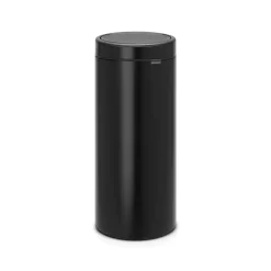 Brabantia Afvalbak Touch Bin - Staal - Mat Zwart - 29.5x32x72cm - 30L