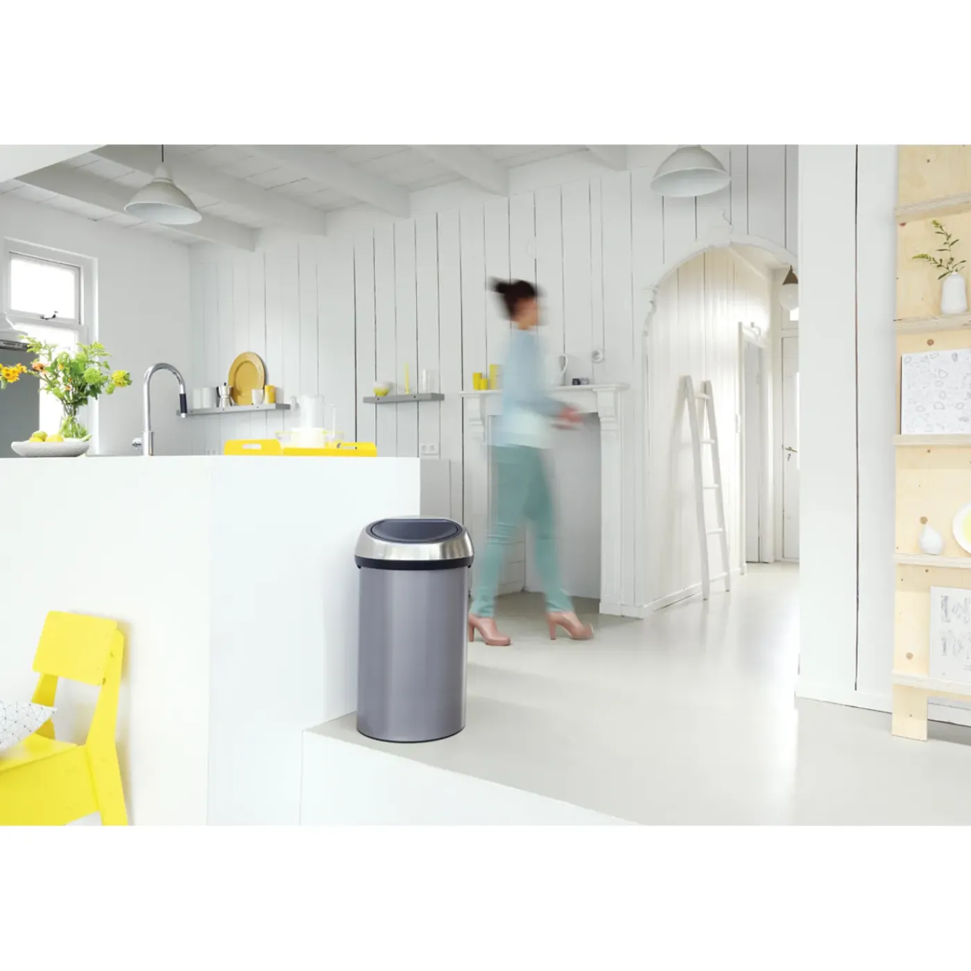 Brabantia Afvalbak Touch Bin - Staal - Platinum - 40x40x71cm - 60L