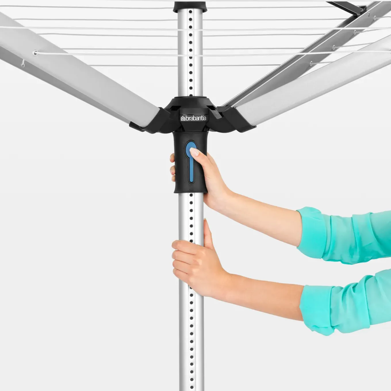 Brabantia - Droogmolen - 60 Meter - Met Betonanker, Hoes En Wasknijpertas - Metallic Grey