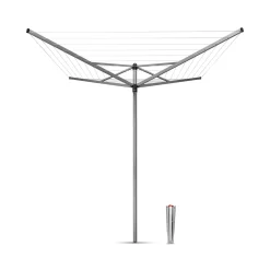 Brabantia - Droogmolen 40 meter met metalen grondanker - Topspinner - Staal - Metallic Grey