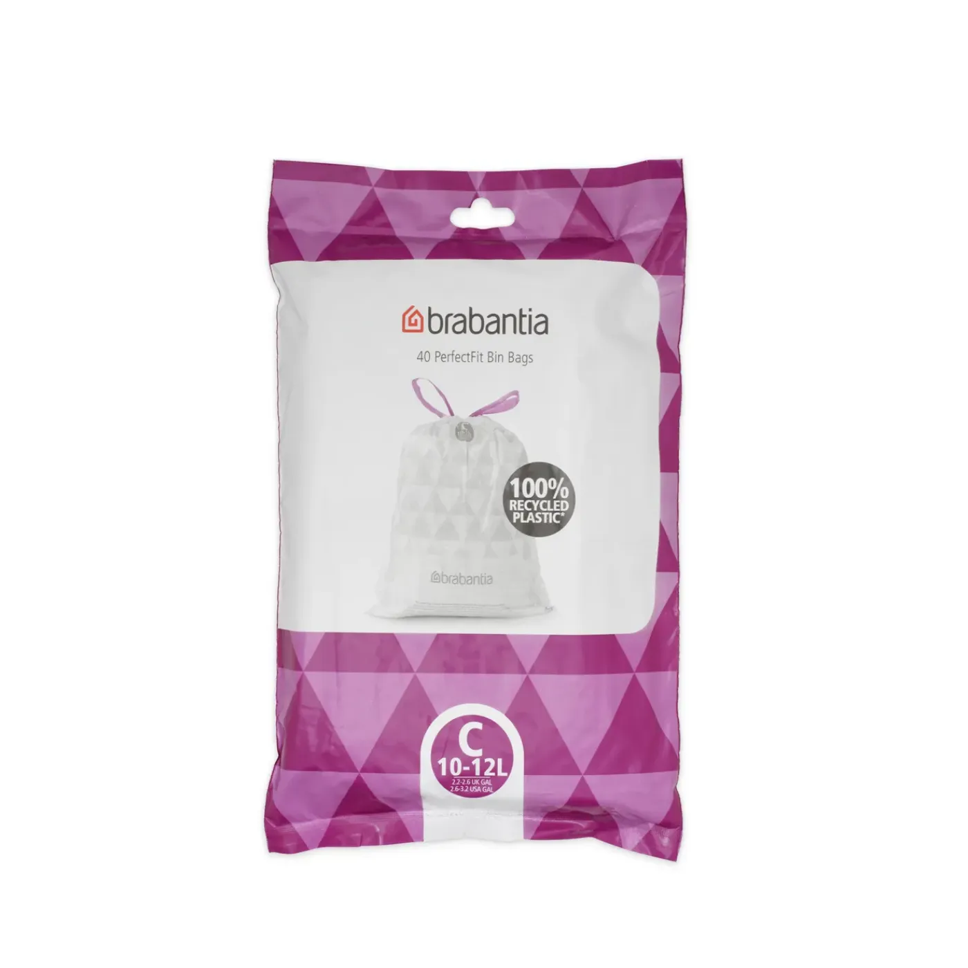 Brabantia PerfectFit afvalzak met trekbandsluiting code C 10-12L 40 stuks per dispenserverpakking