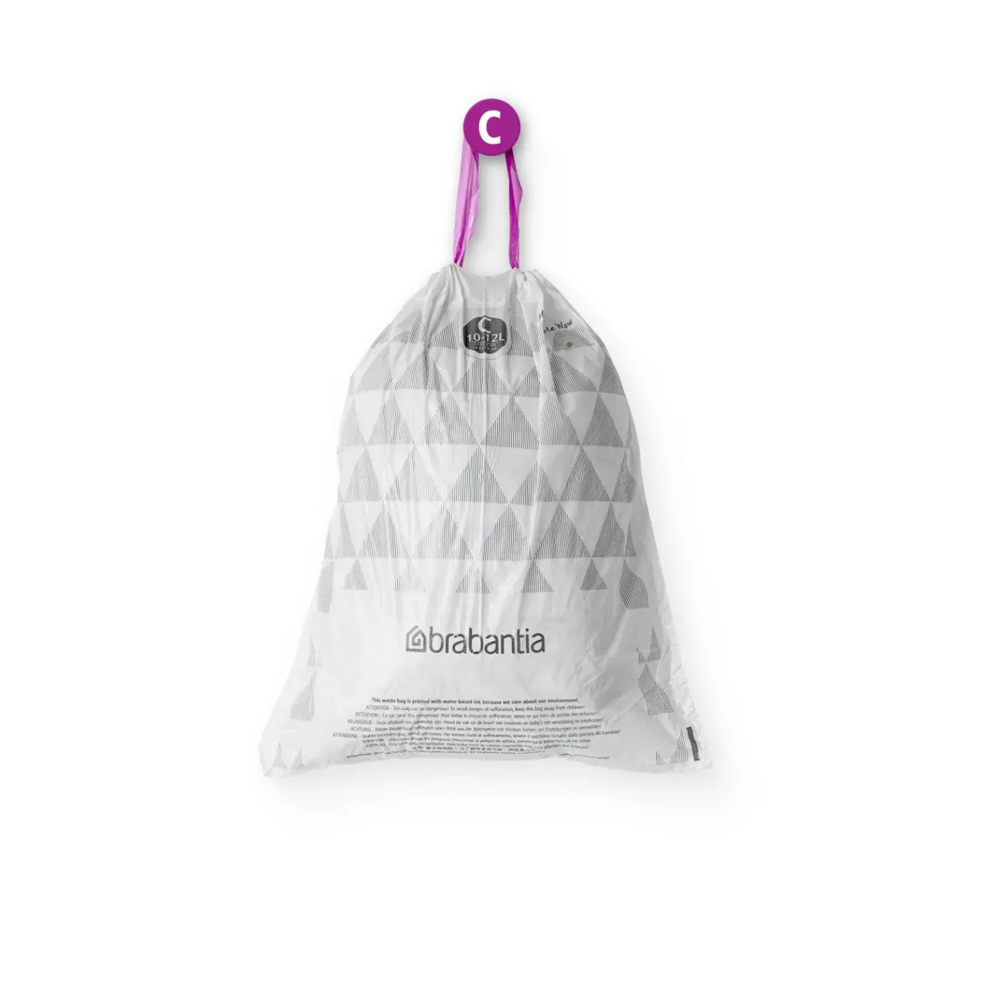 Brabantia PerfectFit afvalzak met trekbandsluiting code C 10-12L 40 stuks per dispenserverpakking