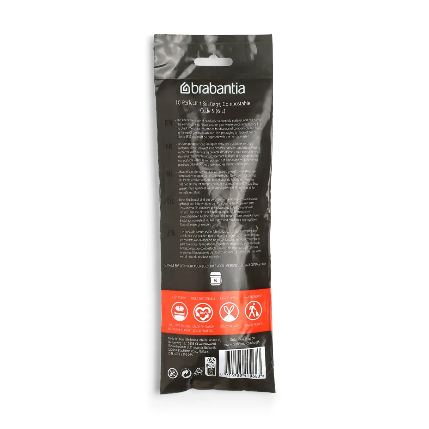 Brabantia PerfectFit Vuilniszakken - 6L - Code S - 10 stuks