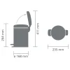 Brabantia prullenbak NewIcon 3L Platinum